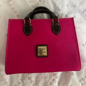 Dooney & Bourke Fuchsia Satchel with Brown Accents